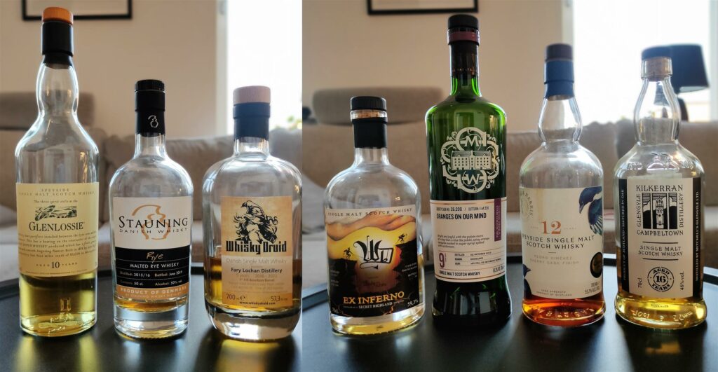 Kneippen Whisky – Onlineprovning – 2 Nordiska och 5 Skottar – Av @jimtorarp