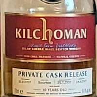 Kilchoman Private Cask #213/2007 Bourbon (2017) 10 yo 56,4%