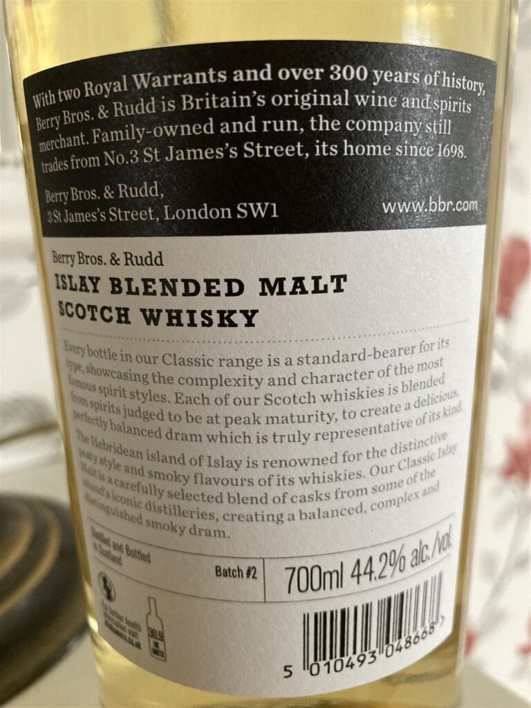 Berry Bros & Rudd Islay Blended Malt Scotch Whisky “The Classic Range” 44,2%